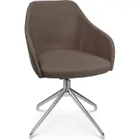 Topstar Conferentiestoel Sitness Life 2.1, draaibaar/zitting in hoogte verstelbaar, armleuningen, B 350-480 x D 460 x H 460-490 mm, 4-poots onderstel, gepolijst aluminium & stof, bruin