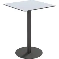 Meet by Paperflow buitentafel Cross, vierkant, plaatvoet, B 800 x D 800 x H 1100 mm, grijs/matzwart