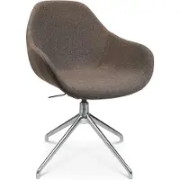 Topstar Vergaderstoel Sitness Life 2.0, draaibaar/zitting in hoogte verstelbaar, armleuningen, B 450 x D 390 x H 440-470 mm, 4-poots onderstel, gepolijst aluminium & stof, bruin