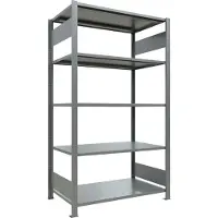 Schulte Lagertechnik MultiPlus150 klemloze kantoorstelling, basisrek, 5 legborden, zonder middenaanslag, B 1000 x D 600 x H 1800 mm, zilvergrijs/verzinkt
