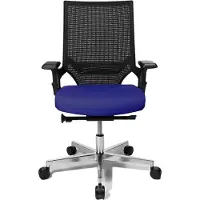 Topstar Bureaudraaistoel | met puntsynchroontechniek | zwart/blauw 420-550 mm | met armleuningen draagvermogen 110 kg | 1 stuk - TA309AT380