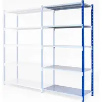 MANORGA Universele boutloze legbordstellingen, aanbouwdeel, 5 stalen legborden, max. belasting 125 kg, B 1250 x H 2000 x D 500 mm.