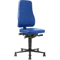 BIMOS Bureaustoel All-in-One 9643, bekleed met kunstleder, blauw