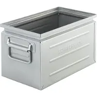 Schäfer Shop stapelbak, inhoud 13,4 l, 80 kg, inklapbare handgrepen, L 379 x B 207 x H 200 mm, plaatstaal, elektrolytisch verzinkt