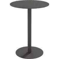 Meet by Paperflow buitentafel Cross, rond, schijfvoet, ⌀ 800 x H 1100 mm, zwart/matzwart