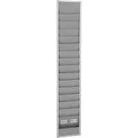 Eichner werkplaatsplanner, 1-baans, 15 rails, voor maximaal 15 A4 orderverzameltassen, B 315 x H 1757 mm, kunststof, grijs