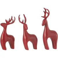 J-Line set van 3 rendier resine galvanisch 7x4x16cm