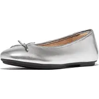 FitFlop Women Delicato Ballerina Metallic Silver-Schoenmaat 41