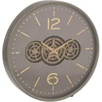 J-Line klok tandwiel mdf /goud large 60x9x60cm