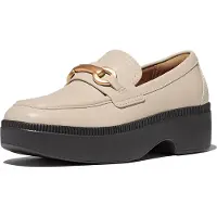 Original Brands Women F-Luma Chunky Snaffle Leather Demi-Wedge Loafers Stone Beige-Schoenmaat 36