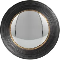Clayre & Eef Spiegel Ø 34 cm kunstleer rond grote spiegel