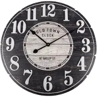 Clayre & Eef Wandklok Ø 59x5 cm hout old town muurklok