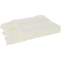 J-Line Plaid knitted acrylic white