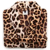 Zohome Zo Home Flanel Fleece Badjas Leopard - bruin - M