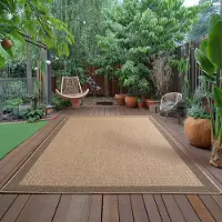 Muratap Timber solid buitenkleed – indoor & outdoor, jute-look vloerkleed,