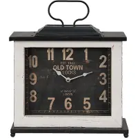 Clayre & Eef Tafelklok 36x10x32 cm wit hout ijzer old town tafelklokken