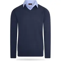 Cappuccino Italia Sweaters Mock Pullover Navy Blauw