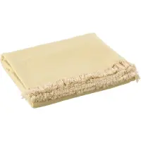 J-Line plaid oneffen katoen /beige 172x130x0.5cm