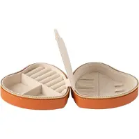 J-Line juwelendoos hart kunstleder cognac 16x15x7cm