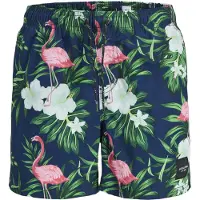 Jack & Jones Heren plus size zwemshort jpstmaui novelty gebloemde flamingo print