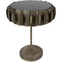 Clayre & Eef Bijzettafel Ø 57x66 cm ijzer glas