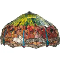 LumiLamp Lampenkap tiffany Ø 62x32 cm rood glas libelle glazen lampenkap