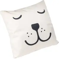 QUVIO Sierkussen slapende beer - Gevuld - Polyester - 45 x 45 cm