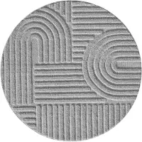 Muratap Japandi art rond vloerkleed boho scandinavisch laagpolig effen - 160 cm rond
