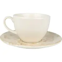 Bonna Thee kopjes & schotel nacrous porselein set van 6