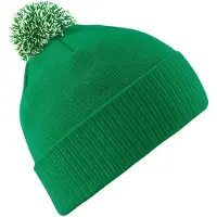 Beechfield Volwassenen Unisex Snowstar Beanie (Kelly Groen/Wit)