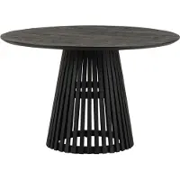 NADUVI Collection Eettafel Lovie acaciahout rond | hout zwart 120x120x76 cm eettafels | NADUVI
