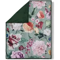 Descanso Polyester Plaid Fiori - green 130x160cm