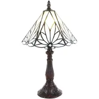 Clayre & Eef Tiffany tafellamp Ø 20x34 cm bruin glas kunststof rond tiffany