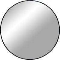QUVIO Spiegel groot - Rond - ø80 cm - Aluminium - Zwart