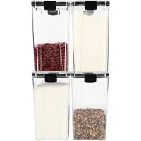 Krumble Voorraadpotten set van 4 - Met deksel - Kunststof - 1300 ml
