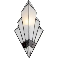 LumiLamp Wandlamp Tiffany, 23x13x43 cm, wit, glas
