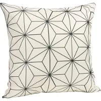 QUVIO Sierkussen met ster patroon - Gevuld - 45 x 45 cm - Zwart/Beige
