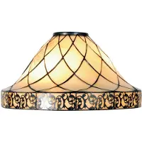 LumiLamp Lampenkap tiffany Ø 45x28 cm bruin glas driehoek glazen