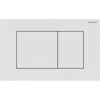 Geberit Sigma40 bedieningsplaat - 2-toets spoeling - extra dun - vierkante knoppen - RVS - easy to clean - mat wit 115.629.JT.1