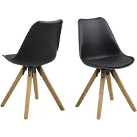 Actona Dima eetkamerstoel rubber/lederlook 2 stuks