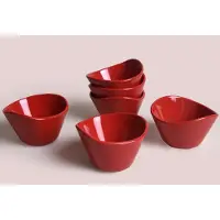 Hermia Set van 6 kommen Angie | Hermia keramiek rood 11x11x7 cm kommen & schalen | NADUVI