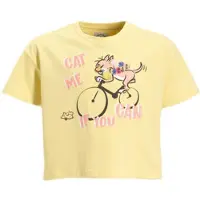 Me & My Monkey T-shirt met printopdruk geel Meisjes Katoen Ronde hals - maat 122/128