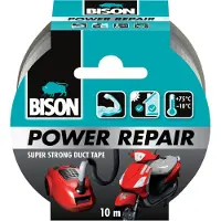 Bison power repair tape - grijs - 10 meter - textieltape - universeel - klustape