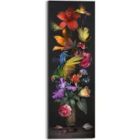 Praxis Schilderij Flower Portrait Deco Panel 30x90 Cm Hout Bont