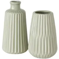 Boltze Vaas groen Esko set van 2 stuks . 17cm -