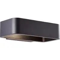 Brilliant BRILIIANT zwarte LED buitenwandlamp Golda | Op- en neerwaarts licht | Metaal/Glas | 7 Watt, 510 Lumen, 3000 Kelvin | IP54 | 22x13 cm