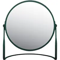 Spirella Make-up spiegel Cannes - 5x zoom - metaal - 18 x 20 cm - donkergroen - dubbelzijdig - Make-up spiegeltjes