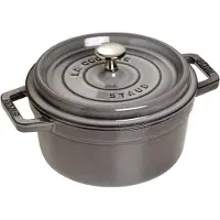 Staub La Cocotte, 20 cm, rund, grafietgrijs, gietijzer