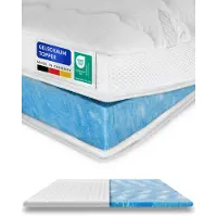 AM Qualitätsmatratzen Premium Gelschuim Topper 140x210cm (SG50) - Hoogte 6 cm - Memory foam mattress topper 140 x 210 - TENCEL Lyocell tijk - Gel Matrastopper voor matras en boxspringbed