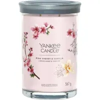 Yankee candle - Pink Cherry & Vanilla Large Tumbler Geurkaars - 100 branduren - twee lonten